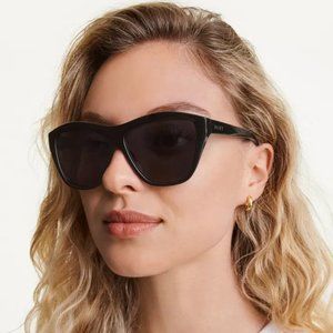 DKNY City Native Modern Rectangle Sunglasses in Black Crystal